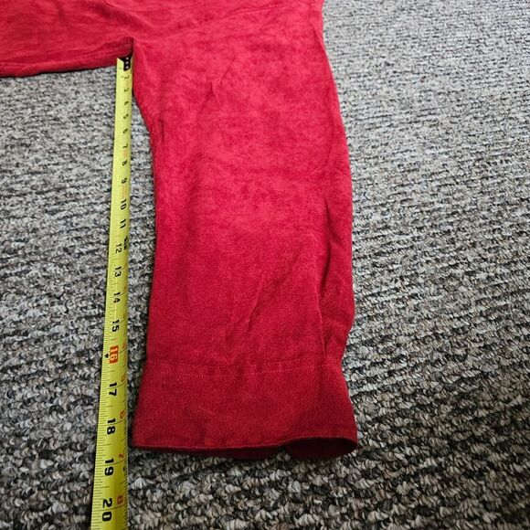 Consensus Sportswear Red Suede-like Long Sleeve Button Down 2XLarge - Picture 12 of 12